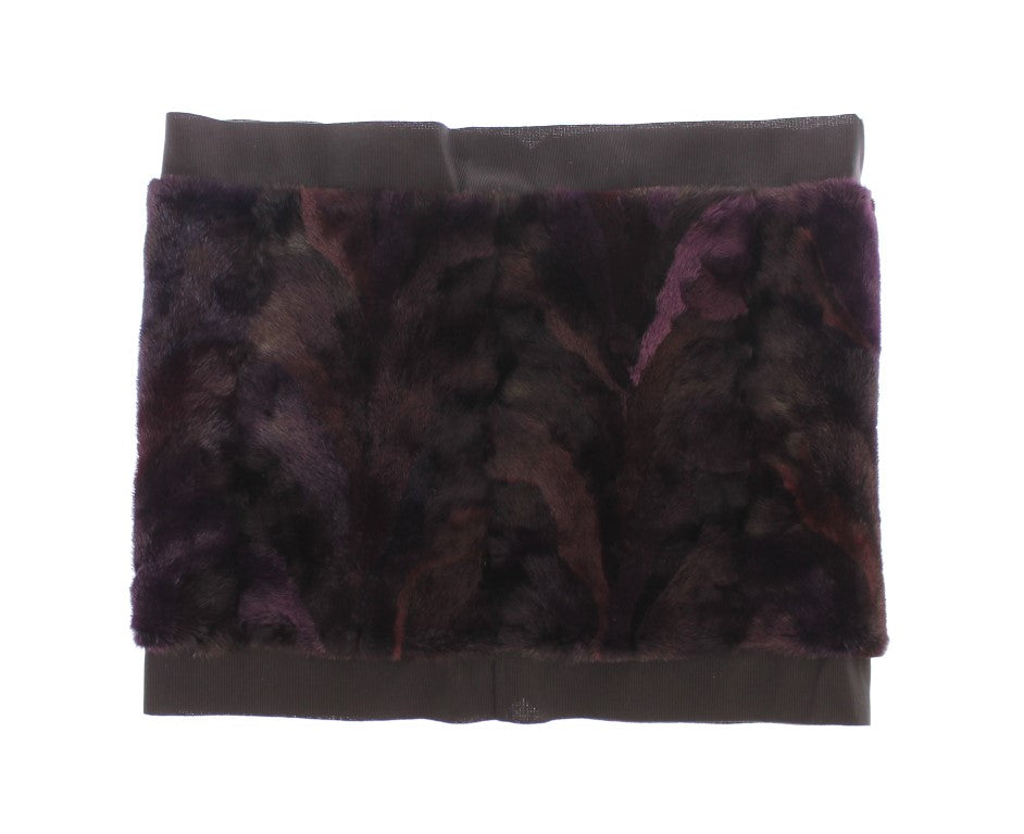 Dolce & Gabbana Purple Mink 모피 스카프 Foulard Neck Wrap