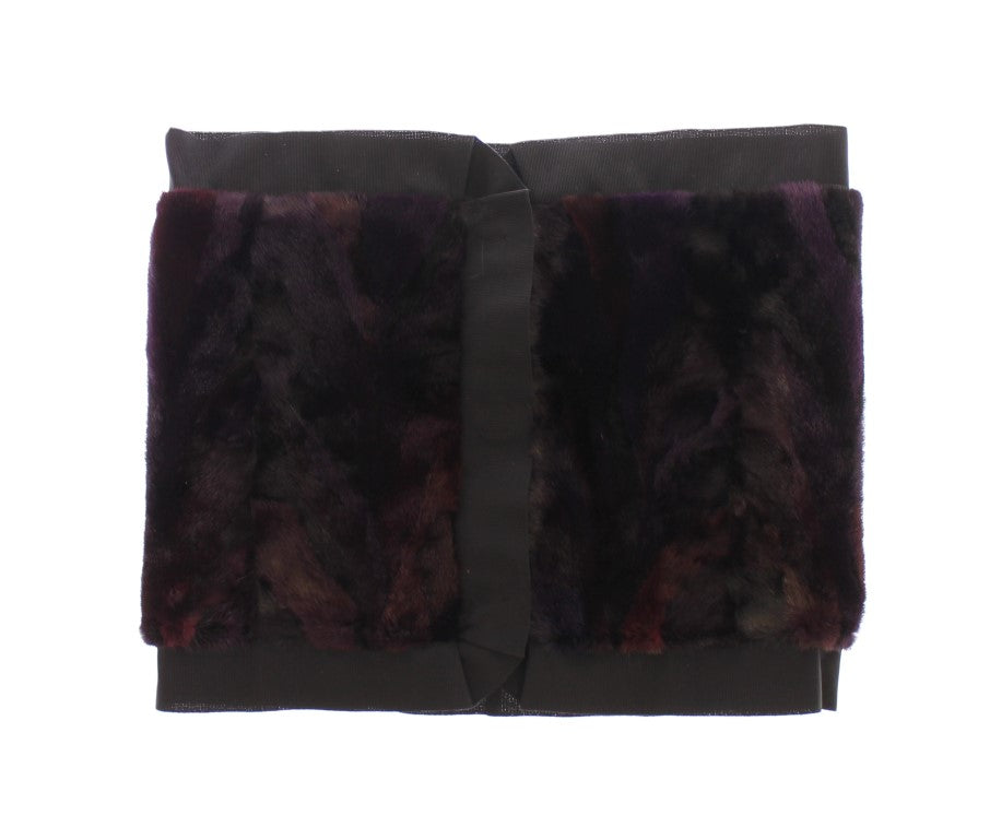 Dolce & Gabbana Purple Mink 모피 스카프 Foulard Neck Wrap