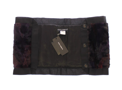 Dolce & Gabbana Purple Mink 모피 스카프 Foulard Neck Wrap