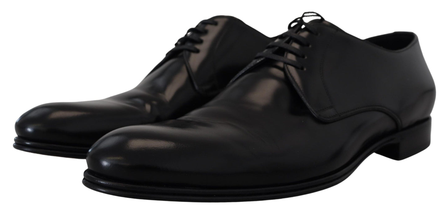 Dolce & Gabbana Elegant Black Leather Derby Shoes