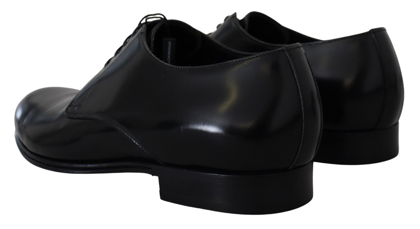 Dolce & Gabbana Elegant Black Leather Derby Shoes