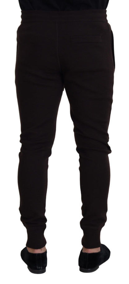 Dolce &amp; Gabbana Braune Kaschmirhose, Hose mit Kordelzug