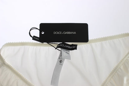 Dolce & Gabbana 흰색 새틴 스트레치 속옷 팬티