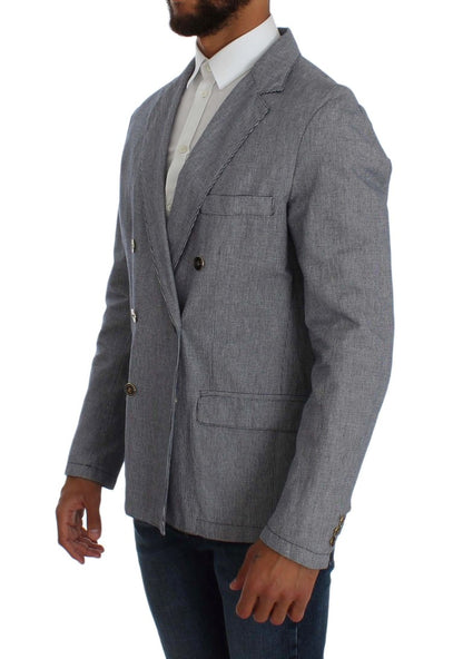 Blauer zweireihiger Blazer in normaler Passform von Master Coat