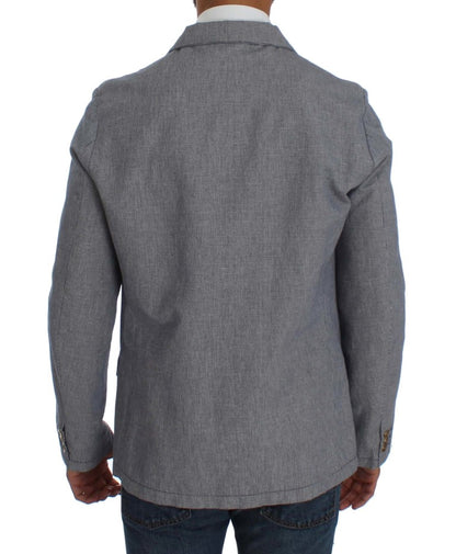 Blauer zweireihiger Blazer in normaler Passform von Master Coat