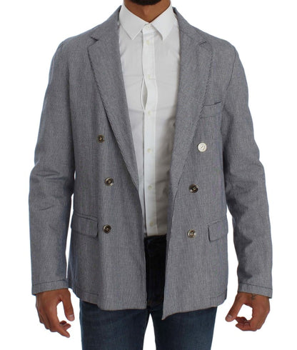 Blauer zweireihiger Blazer in normaler Passform von Master Coat