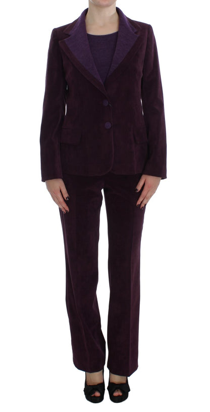 Bencivenga Purple Wool Suit T-Shirt 세트