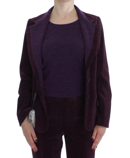 Bencivenga Purple Wool Suit T-Shirt 세트