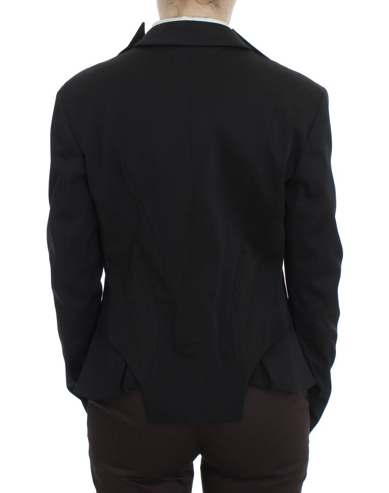 Exte Schwarzer, einreihiger Stretch-Blazer