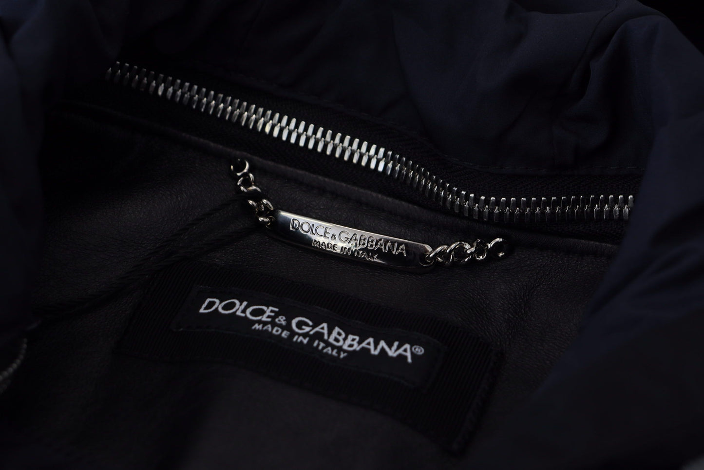 Dolce & Gabbana Black Polyester 후드 블루슨 코트 재킷