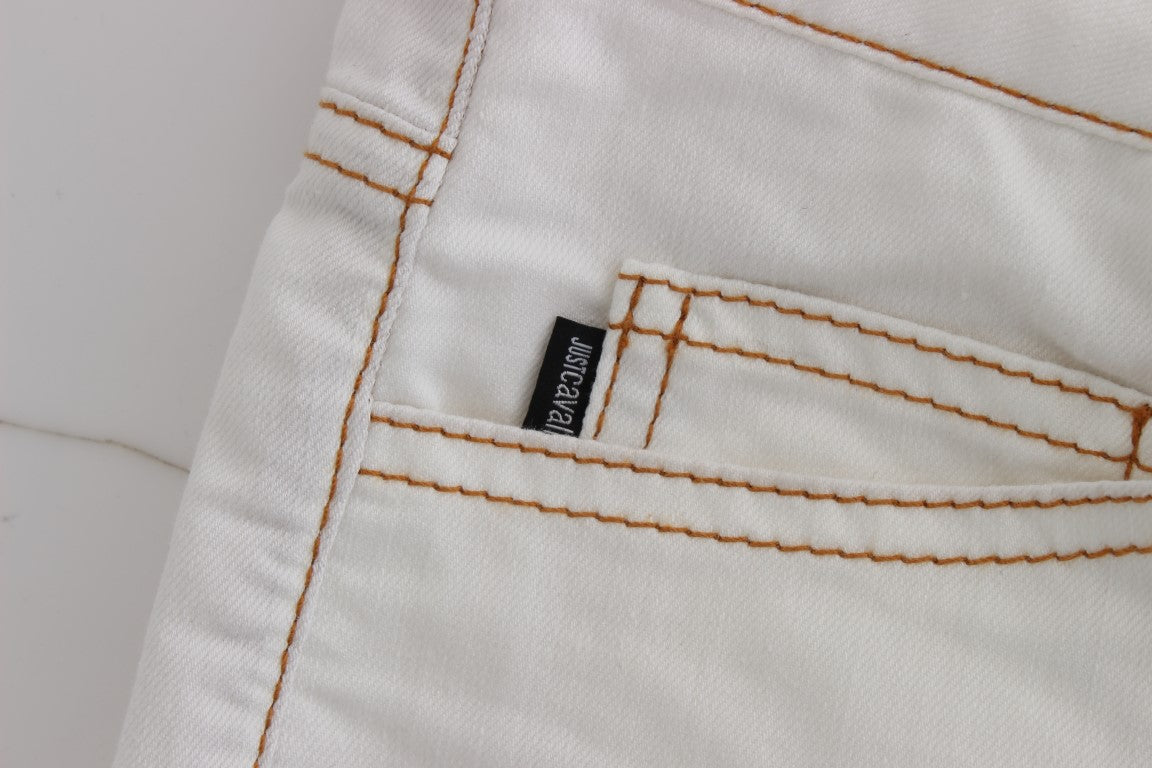 Cavalli Slim-Fit-Jeans aus weißer Baumwollmischung