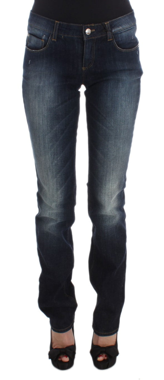 Blaue Slim-Fit-Bootcut-Jeans von Costume National aus Baumwolle