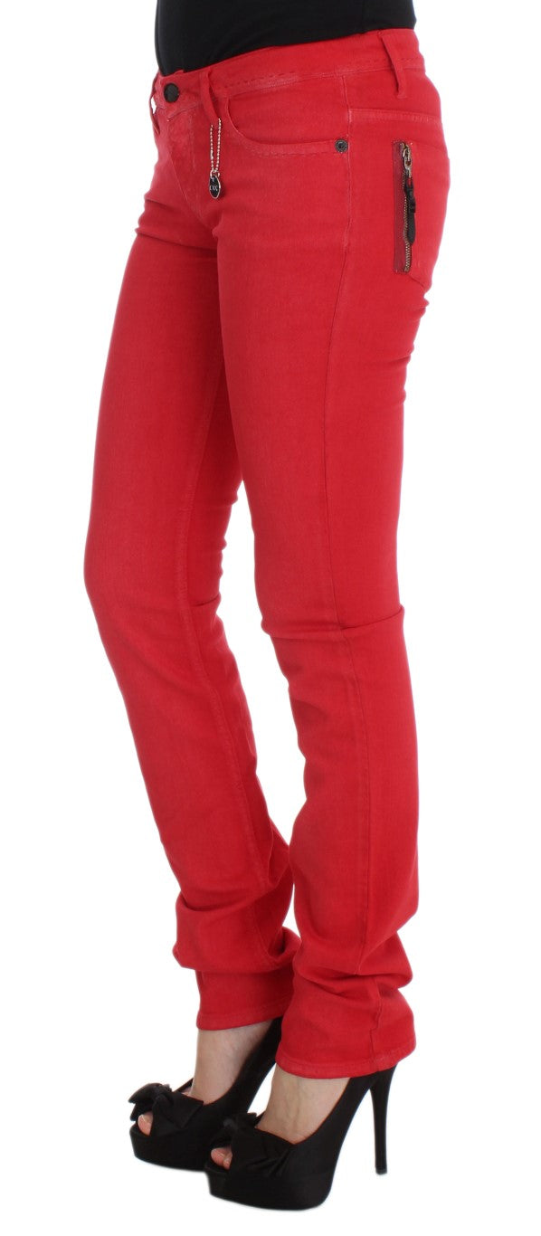 Super Slim Fit-Jeans aus roter Baumwollmischung von Costume National