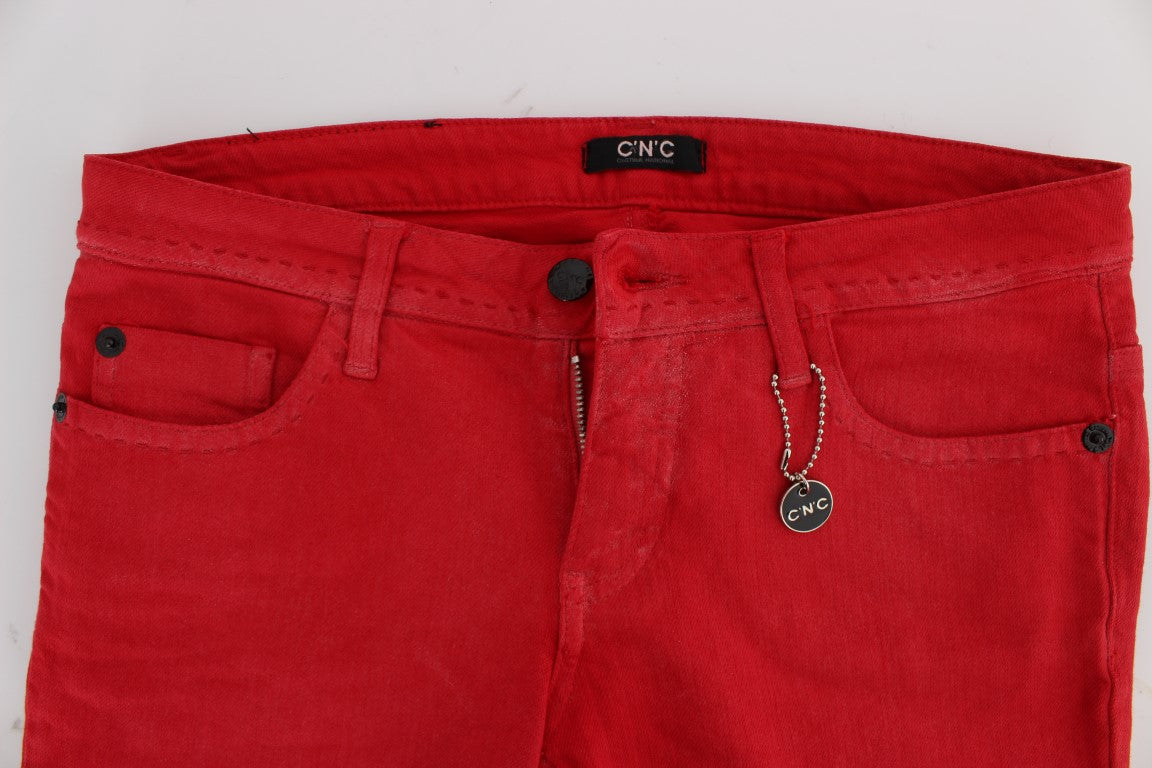 Super Slim Fit-Jeans aus roter Baumwollmischung von Costume National