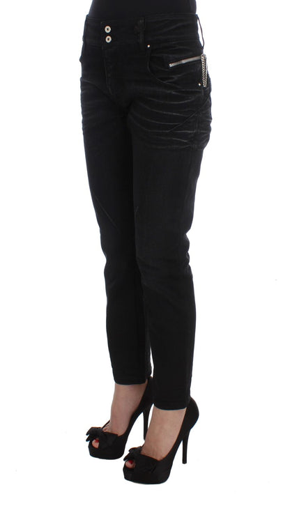 의상 National Black Cotton Slouchy Slims Fit Jeans