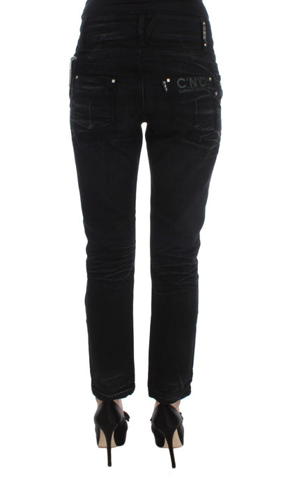 의상 National Black Cotton Slouchy Slims Fit Jeans