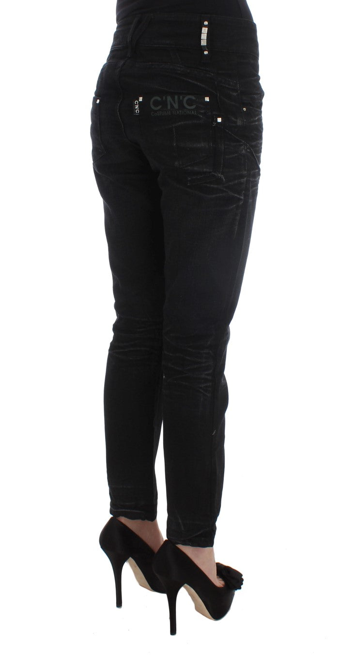 의상 National Black Cotton Slouchy Slims Fit Jeans