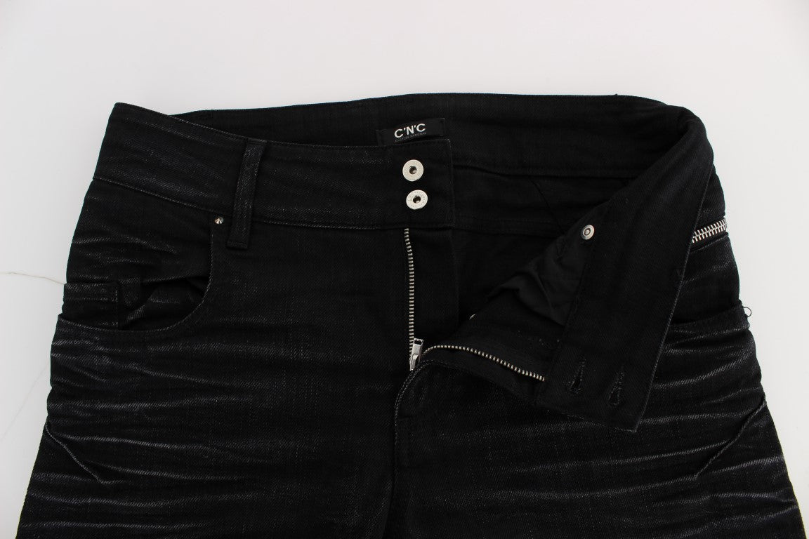 의상 National Black Cotton Slouchy Slims Fit Jeans