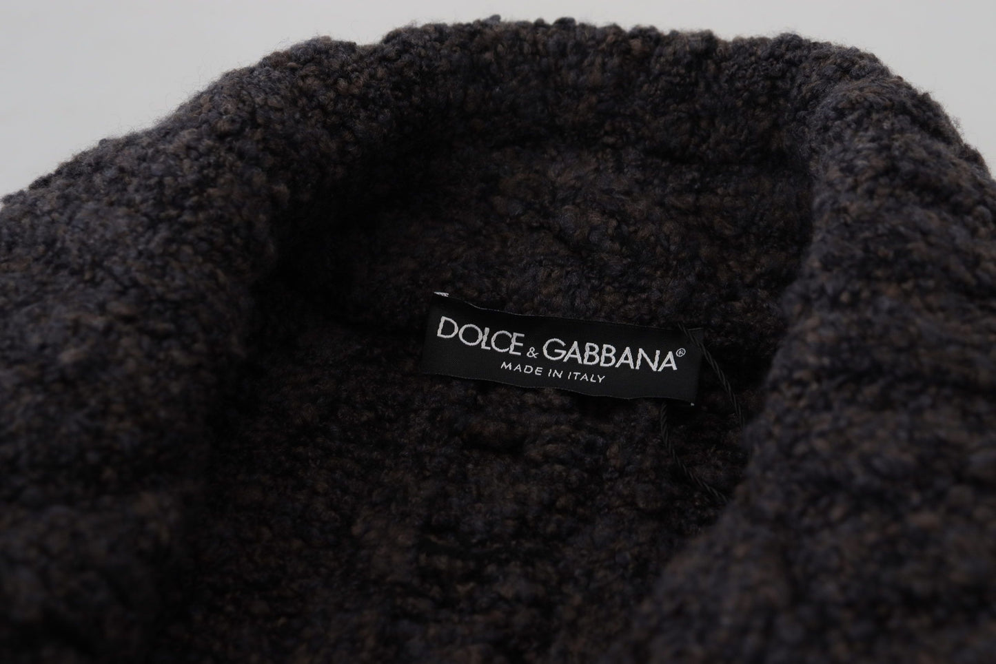 Dolce & Gabbana Black Wool 니트 더블 가슴 코트 재킷