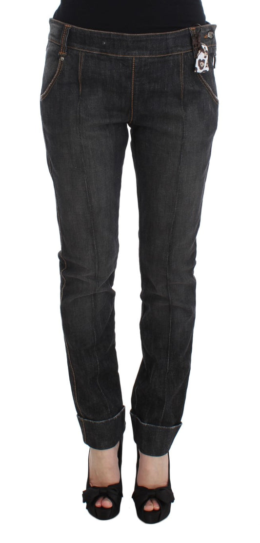 Ermanno Scervino Grey Cotton Slim Fit Denim Jeans