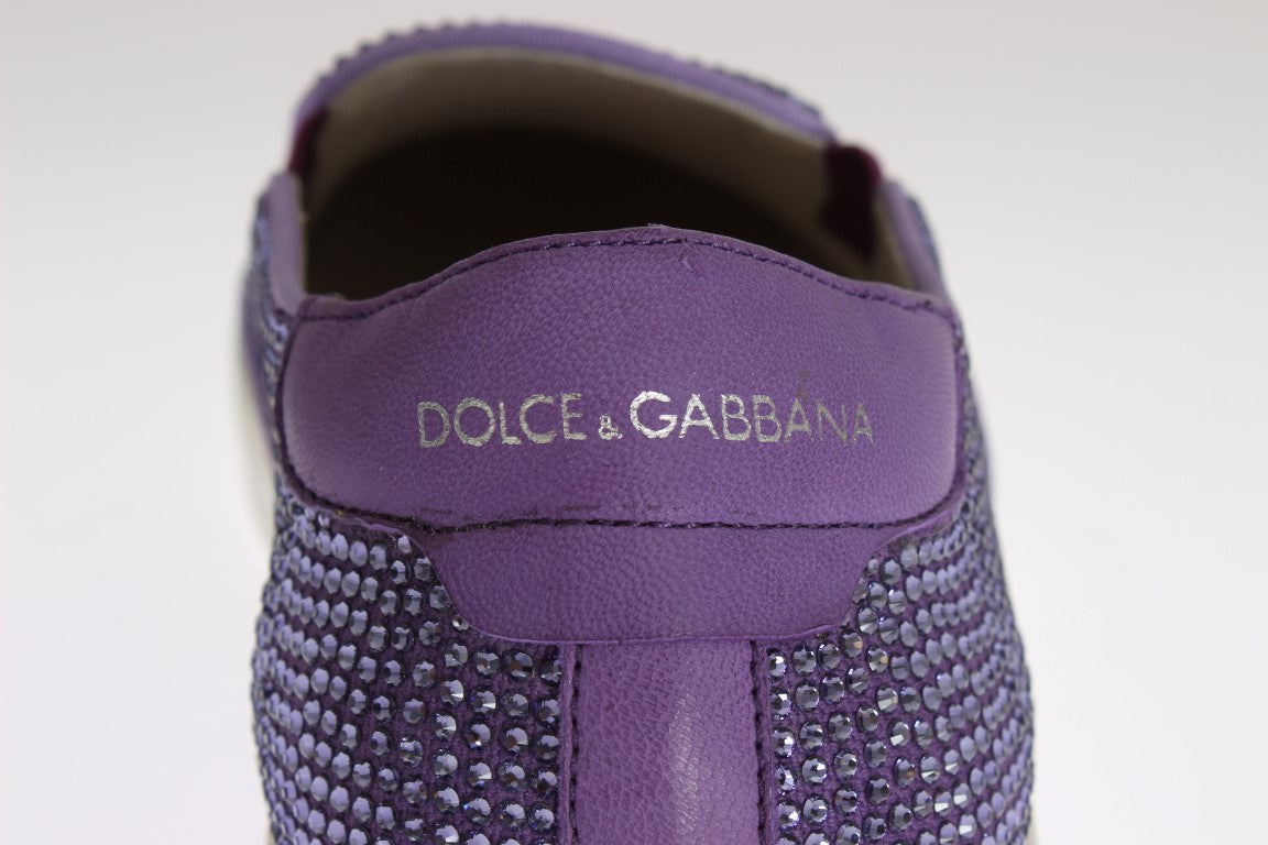 Dolce & Gabbana Purple Strass 캔버스 로고 스니커즈