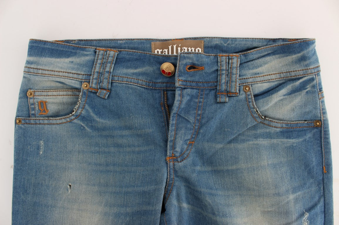 John Galliano Blue Wash Cotton Blend Slim Fit 청바지