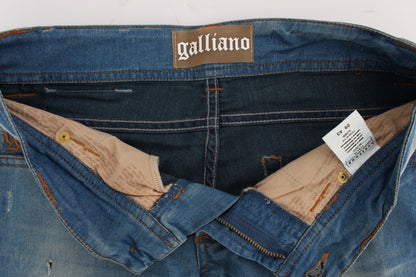 John Galliano Blue Wash Cotton Blend Slim Fit 청바지