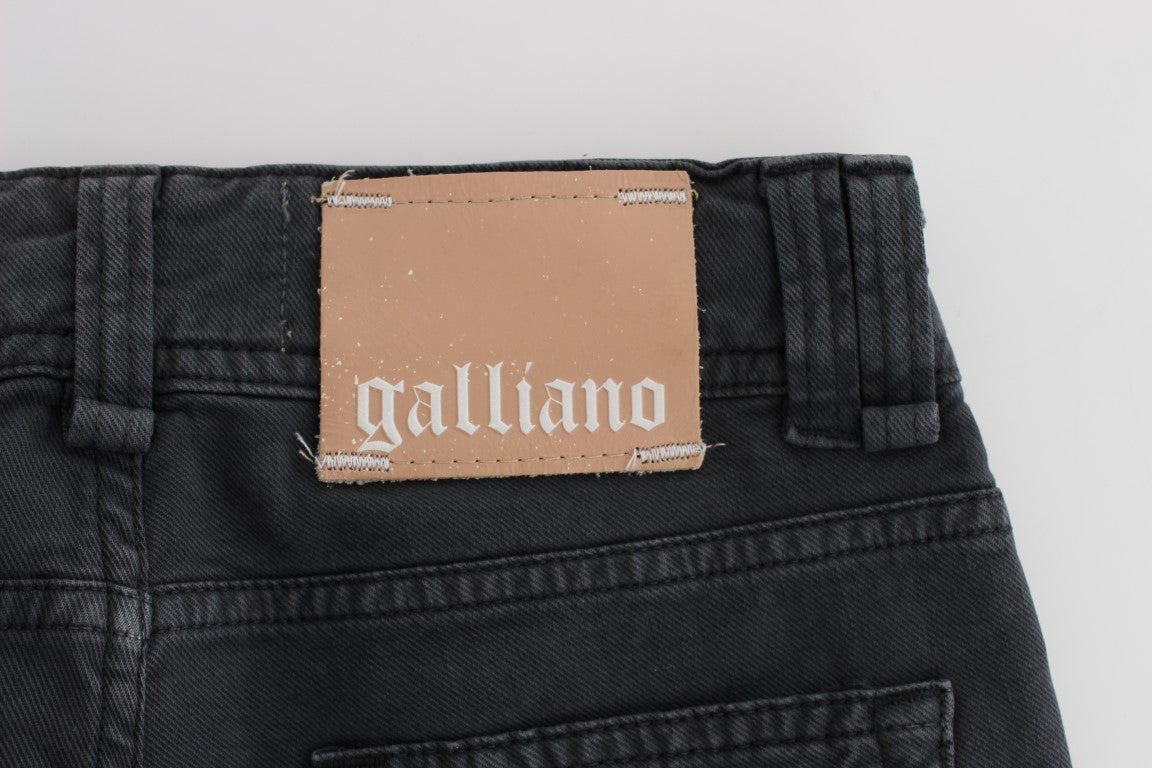 John Galliano Blue Wash Cotton Blend Slim Fit Bootcut 청바지