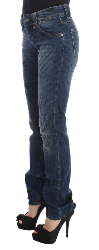 John Galliano Slim Fit Bootcut-Jeans aus Baumwollmischung in blauer Waschung