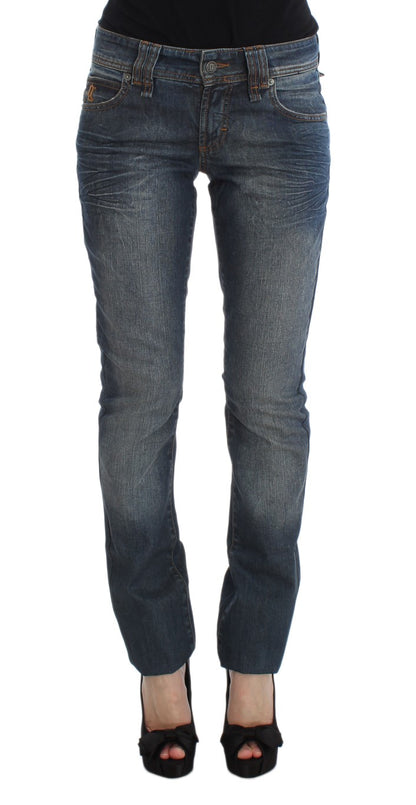 John Galliano Slim-Fit-Jeans aus Baumwollmischung in blauer Waschung