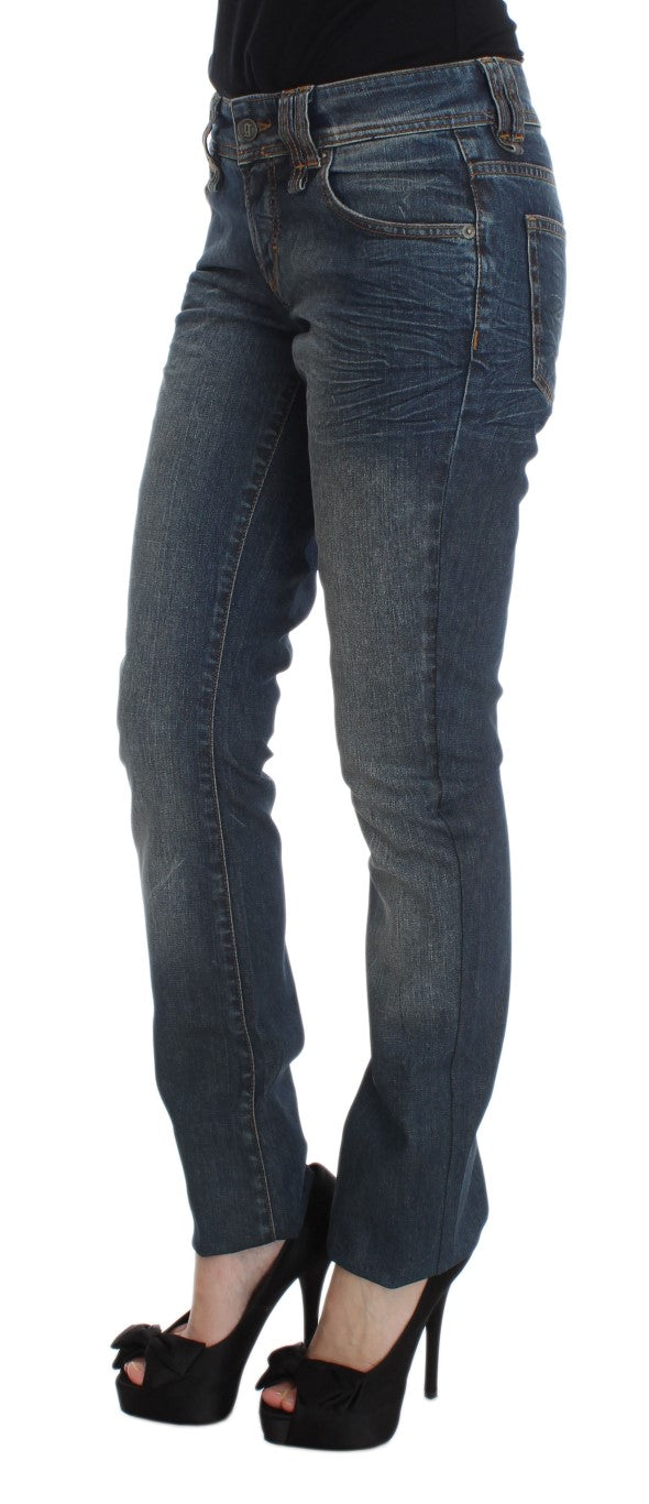 John Galliano Slim-Fit-Jeans aus Baumwollmischung in blauer Waschung