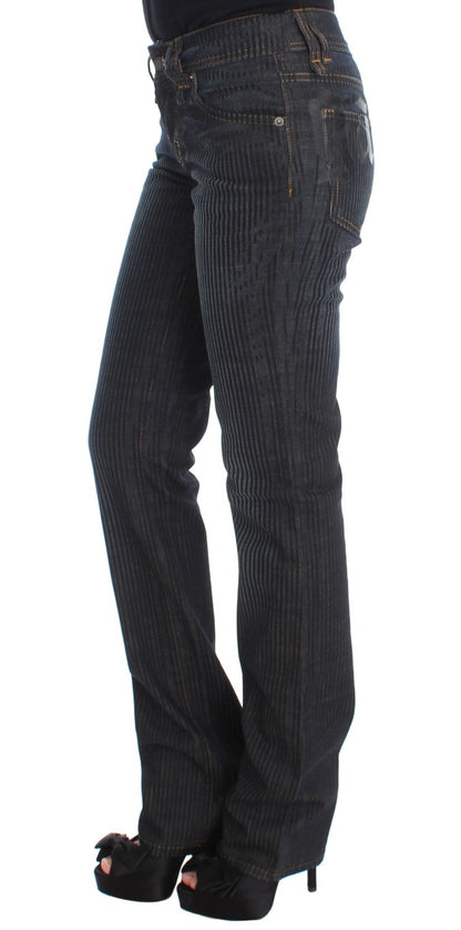 John Galliano Blue Wash Cotton Blend Slim Fit Bootcut 청바지