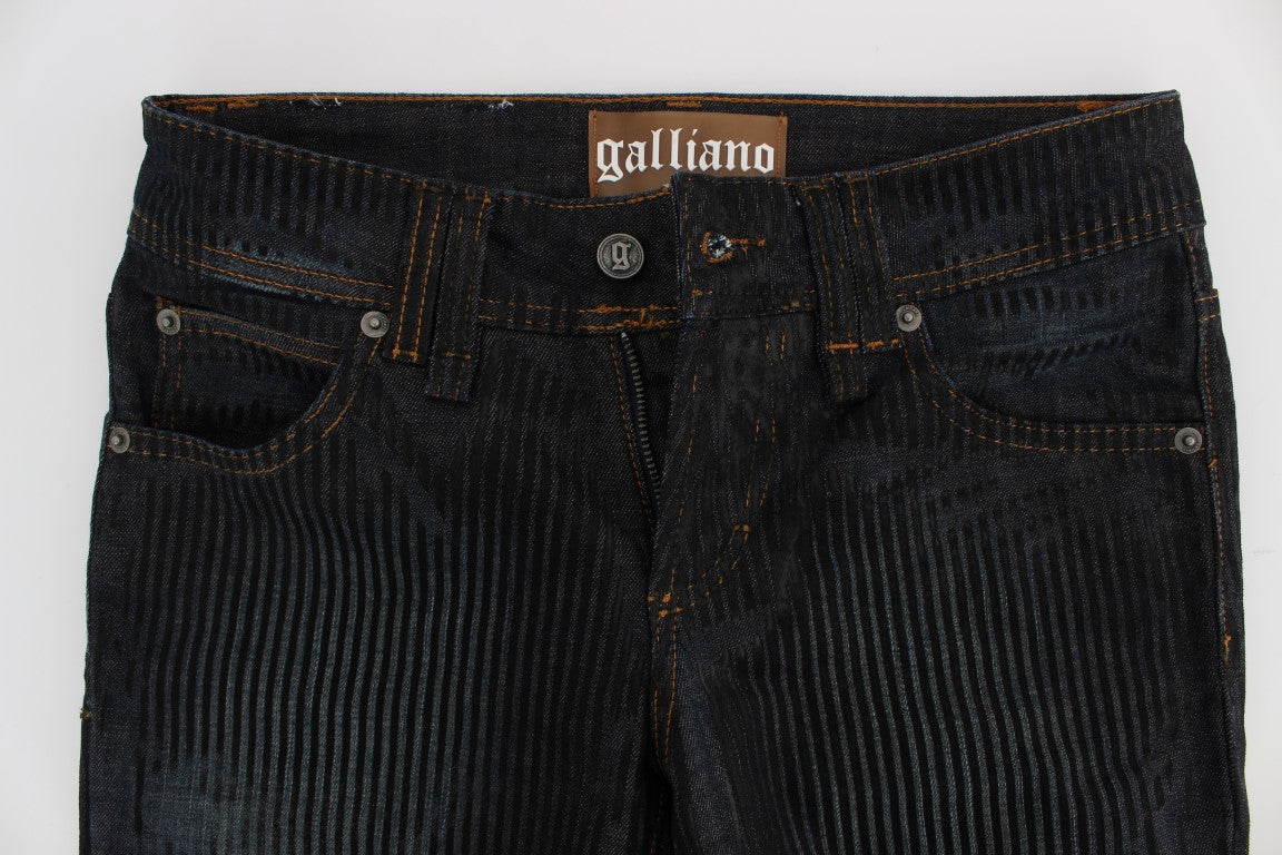 John Galliano Blue Wash Cotton Blend Slim Fit Bootcut 청바지