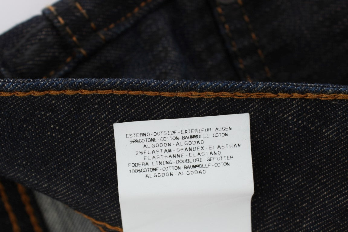 John Galliano Blue Wash Cotton Blend Slim Fit Bootcut 청바지