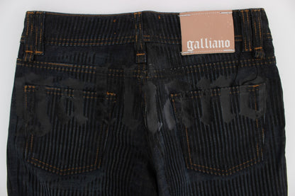 John Galliano Blue Wash Cotton Blend Slim Fit Bootcut 청바지