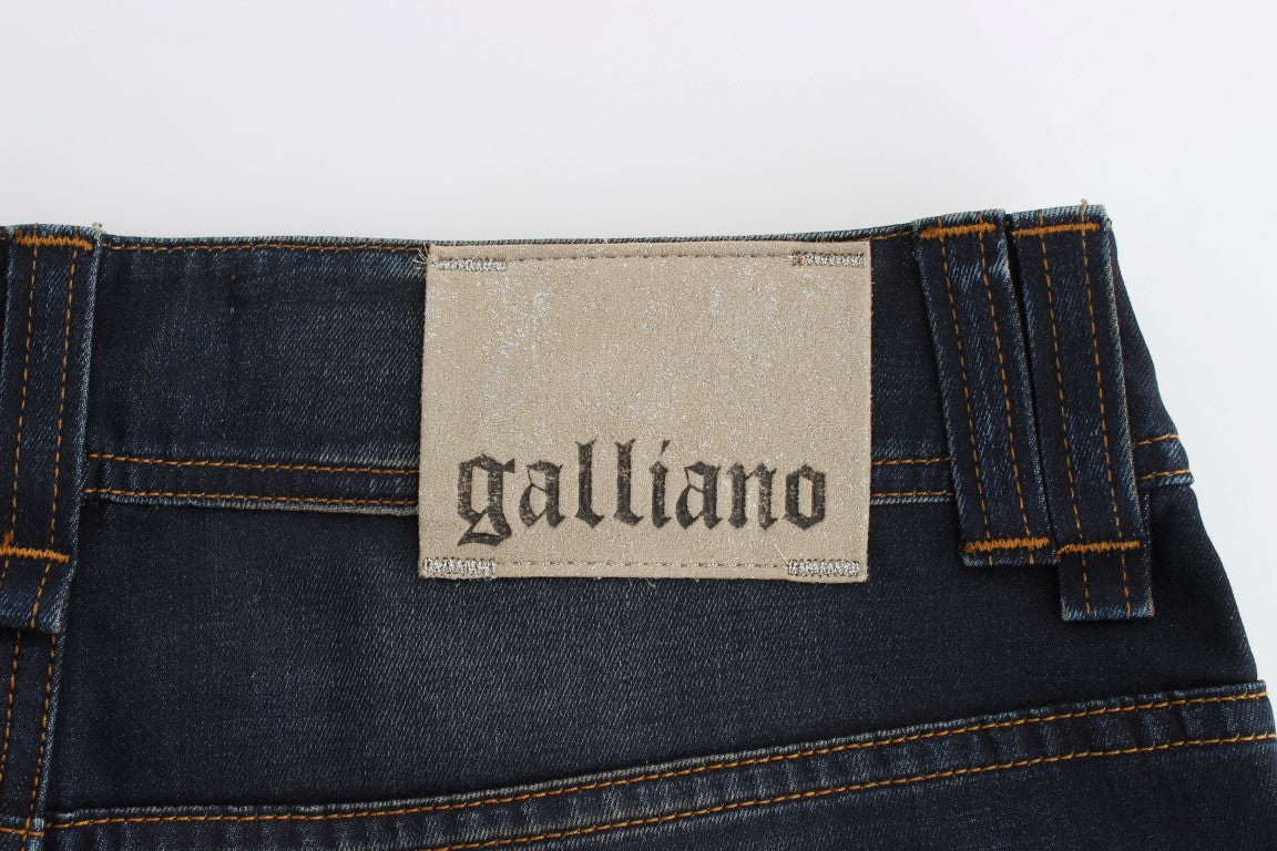 John Galliano Blue Wash Cotton Blend 남자 친구 Fit Jeans