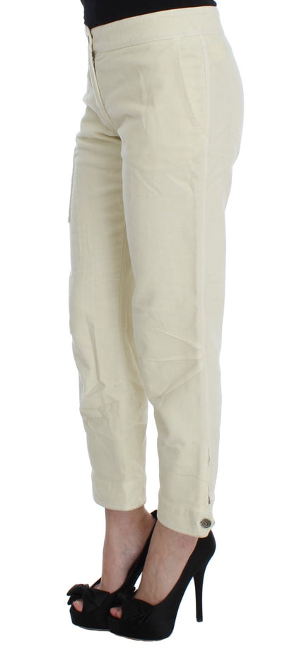 Beigefarbene Capri-Cargohose aus Baumwolle von Ermanno Scervino