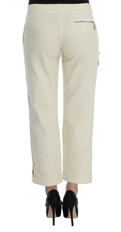 Beigefarbene Capri-Cargohose aus Baumwolle von Ermanno Scervino