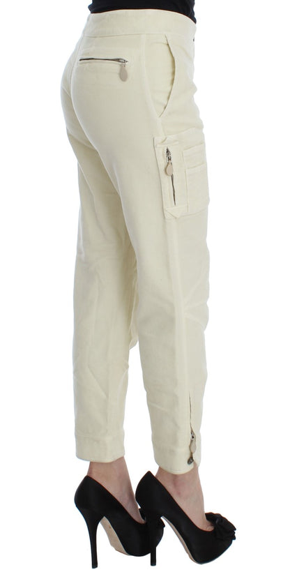 Beigefarbene Capri-Cargohose aus Baumwolle von Ermanno Scervino