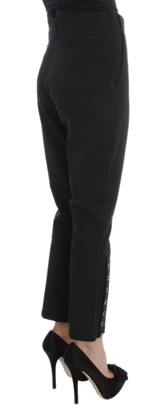 Schwarze Capri-Hose aus Baumwollmischung von Ermanno Scervino