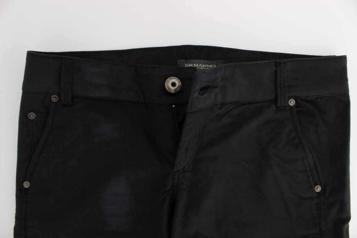 Ermanno Scervino Schwarze Hose aus Baumwollmischung mit normaler Passform