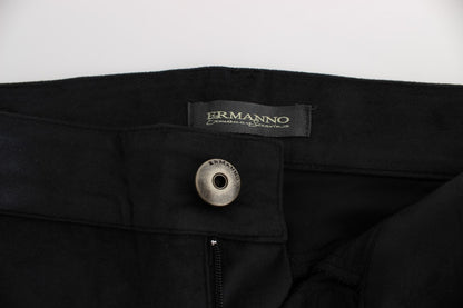 Ermanno Scervino Schwarze Hose aus Baumwollmischung mit normaler Passform