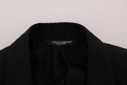 Dolce & Gabbana Black Blue Martini Silk Blazer 재킷