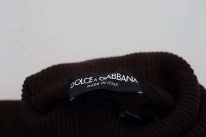 Dolce &amp; Gabbana Brauner Rollkragenpullover aus Wolle