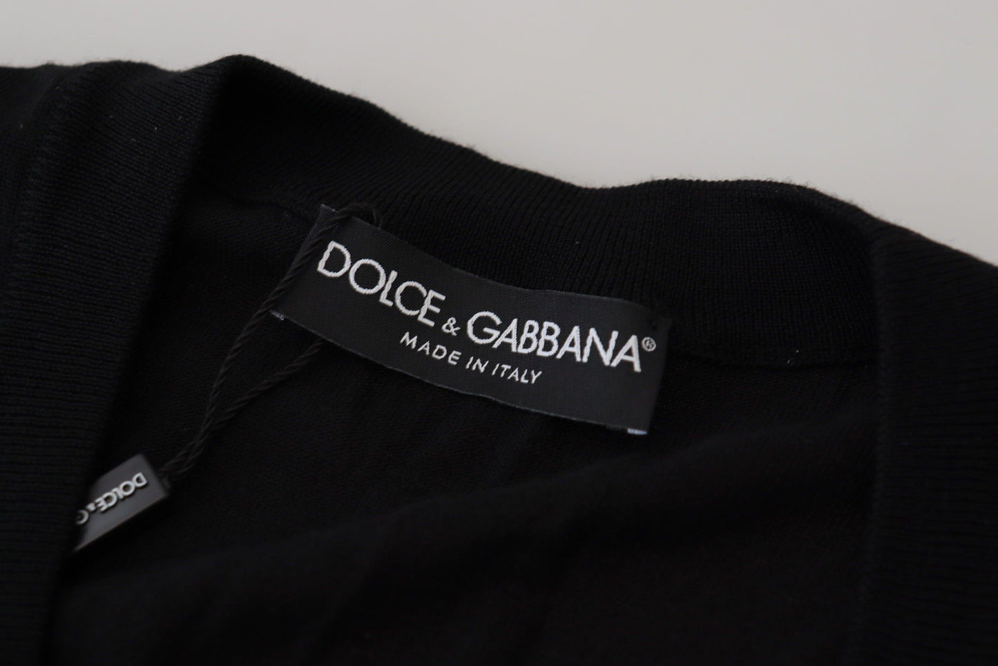 Dolce & Gabbana Black Wool Button Down Cardigan 스웨터