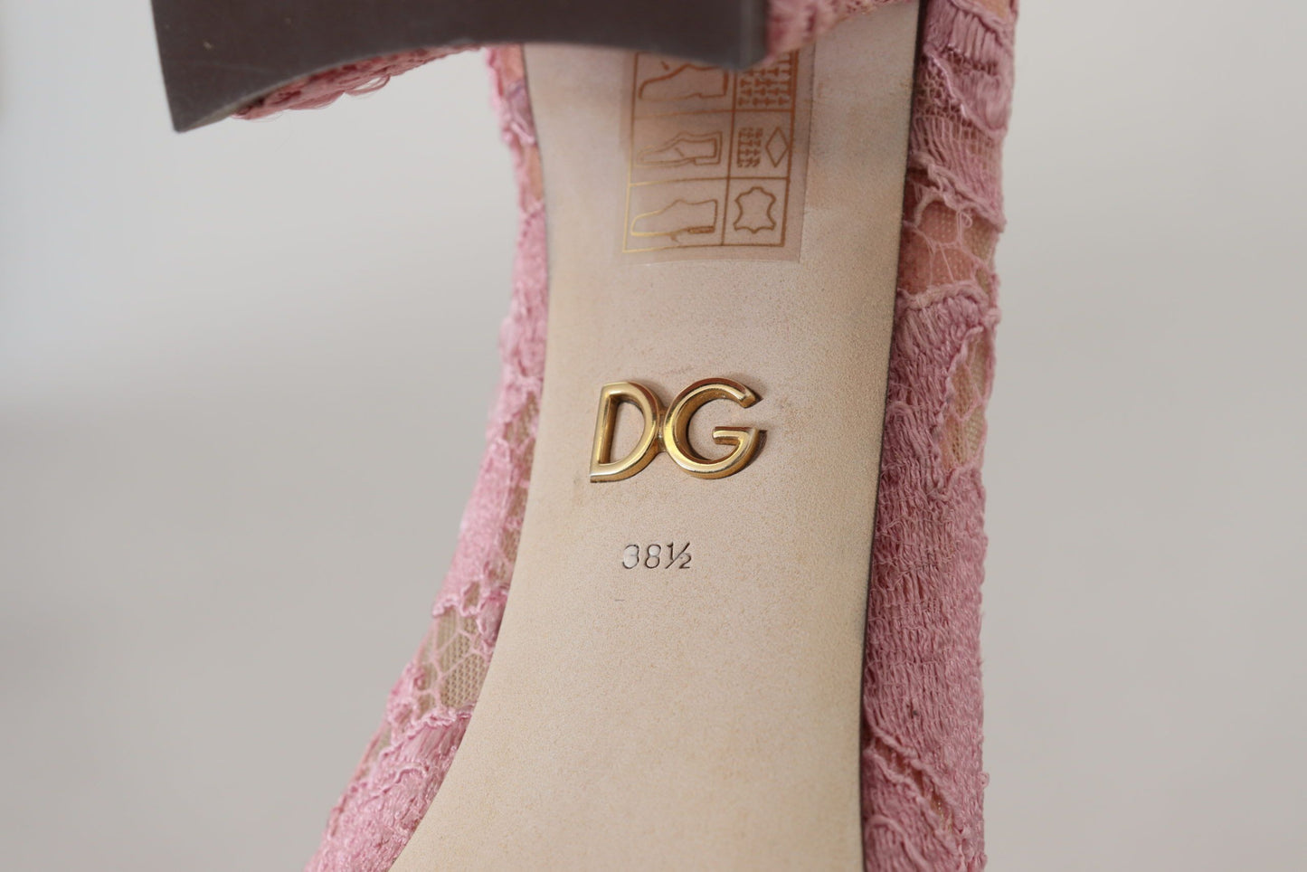 Dolce &amp; Gabbana Pink Taormina Lace Crystal Pumps Pastellschuhe