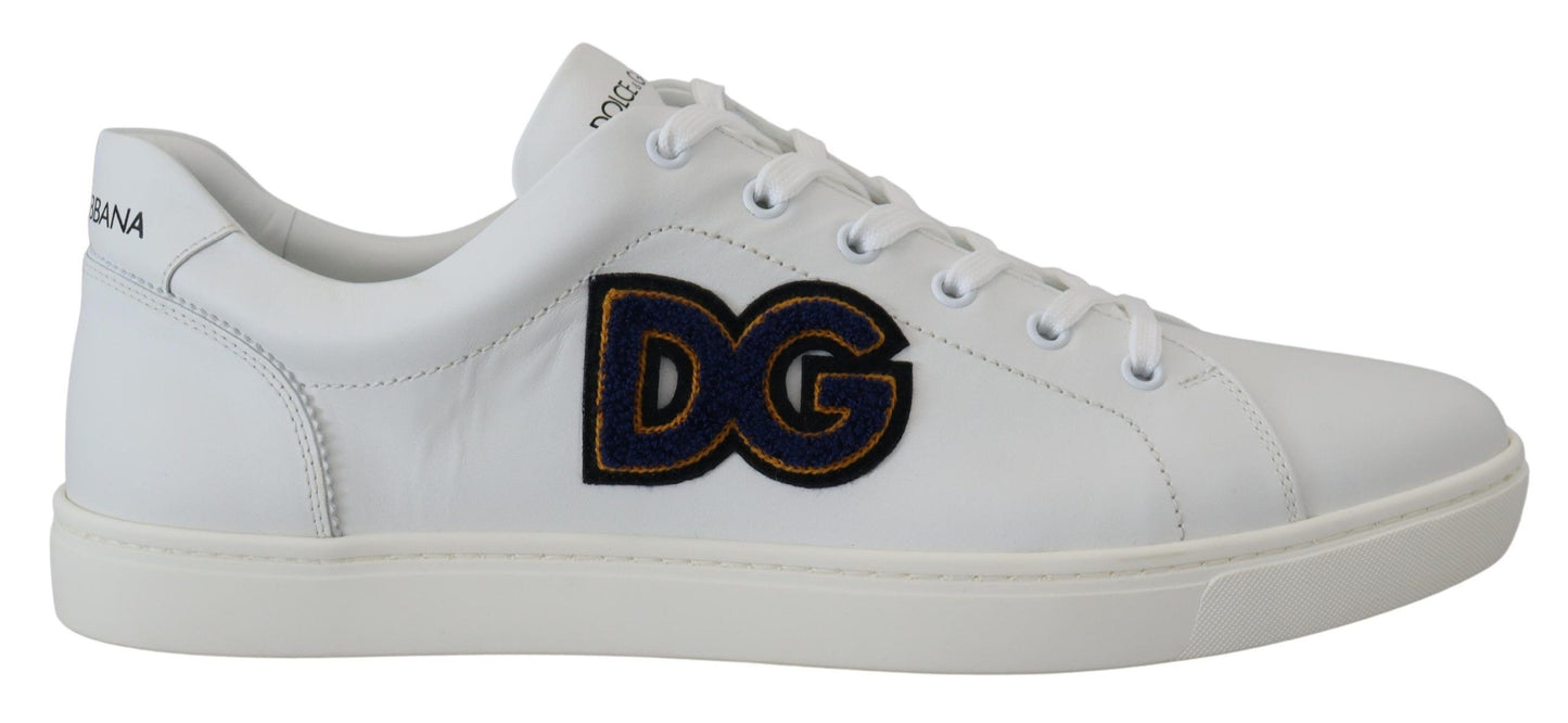 Dolce &amp; Gabbana Freizeit-Sneakers aus weißem Leder mit DG-Logo