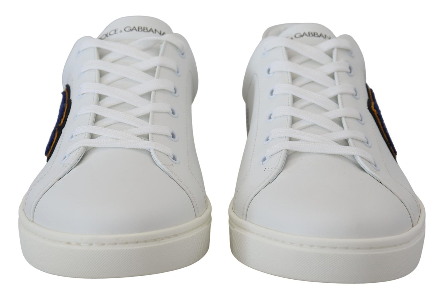 Dolce &amp; Gabbana Freizeit-Sneakers aus weißem Leder mit DG-Logo