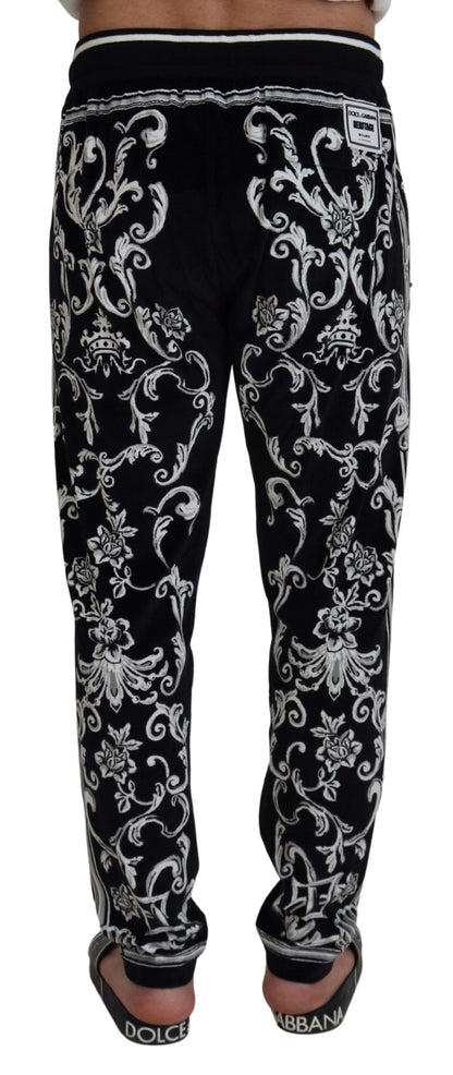 Dolce &amp; Gabbana Schwarze Baumwoll-Heritage-Jogginghose