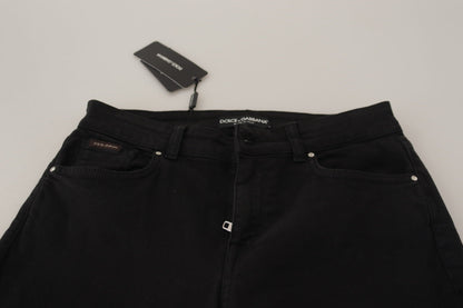 Dolce &amp; Gabbana – Schwarze, mittelhohe Skinny-Denim-Baumwolljeans